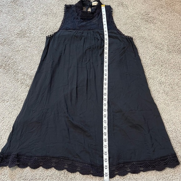 Altar’d State Black Crochet Lace Sheer Neckline Sleeveless Mini Dress. Medium. - Picture 11 of 12